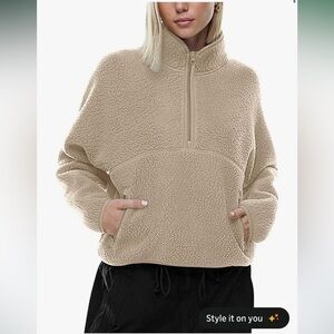 Cozy Tan Sherpa Pullover
